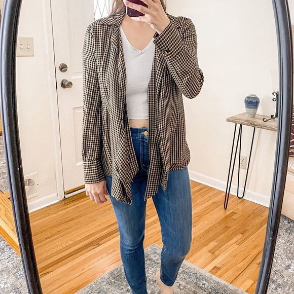 Something Navy Menswear Blazer Top Brown Check S - Picture 9 of 9